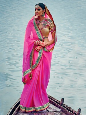 Dark Pink Saree