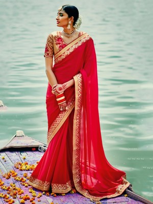 Red Rose Saree